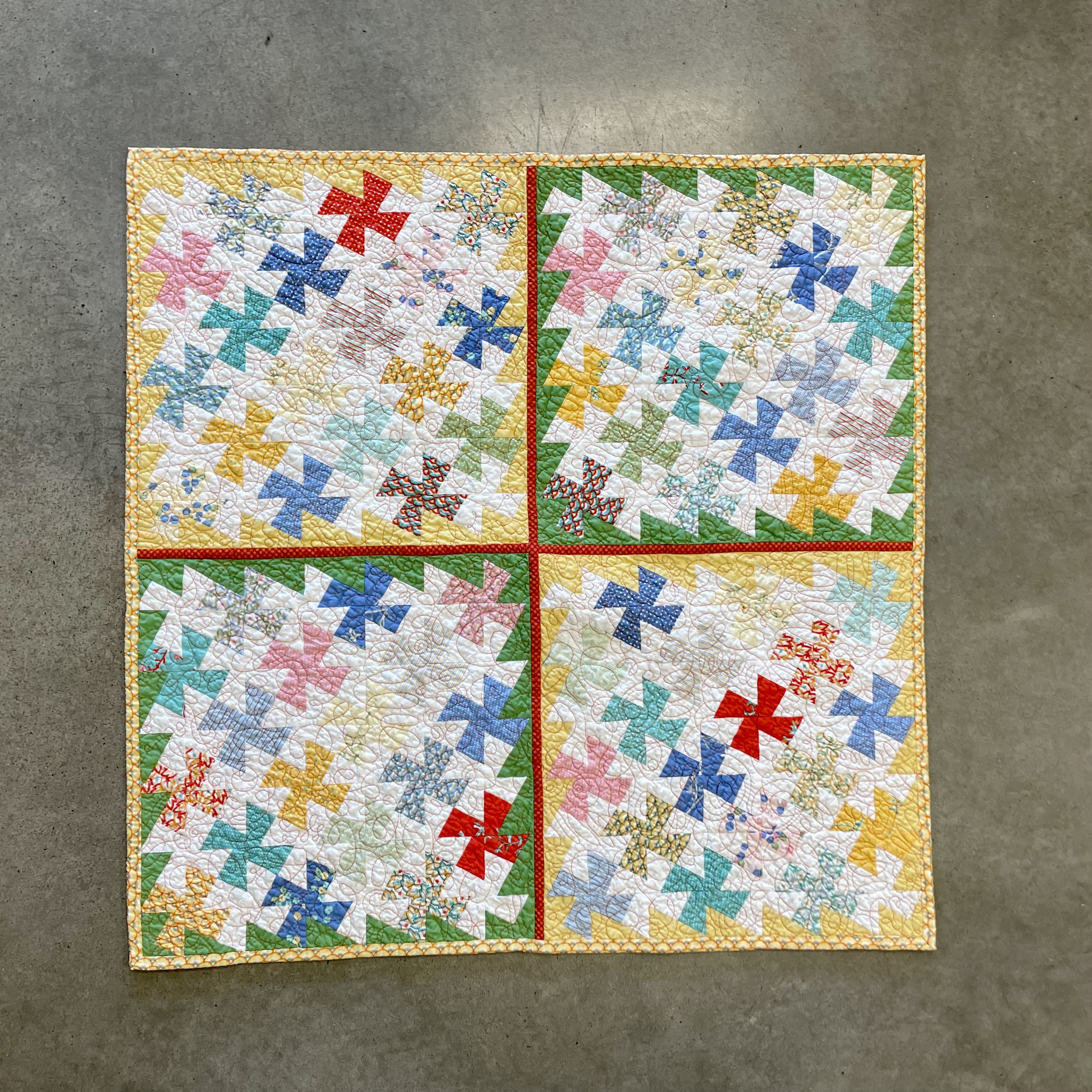 4-square Pinwheel Quilt - Front