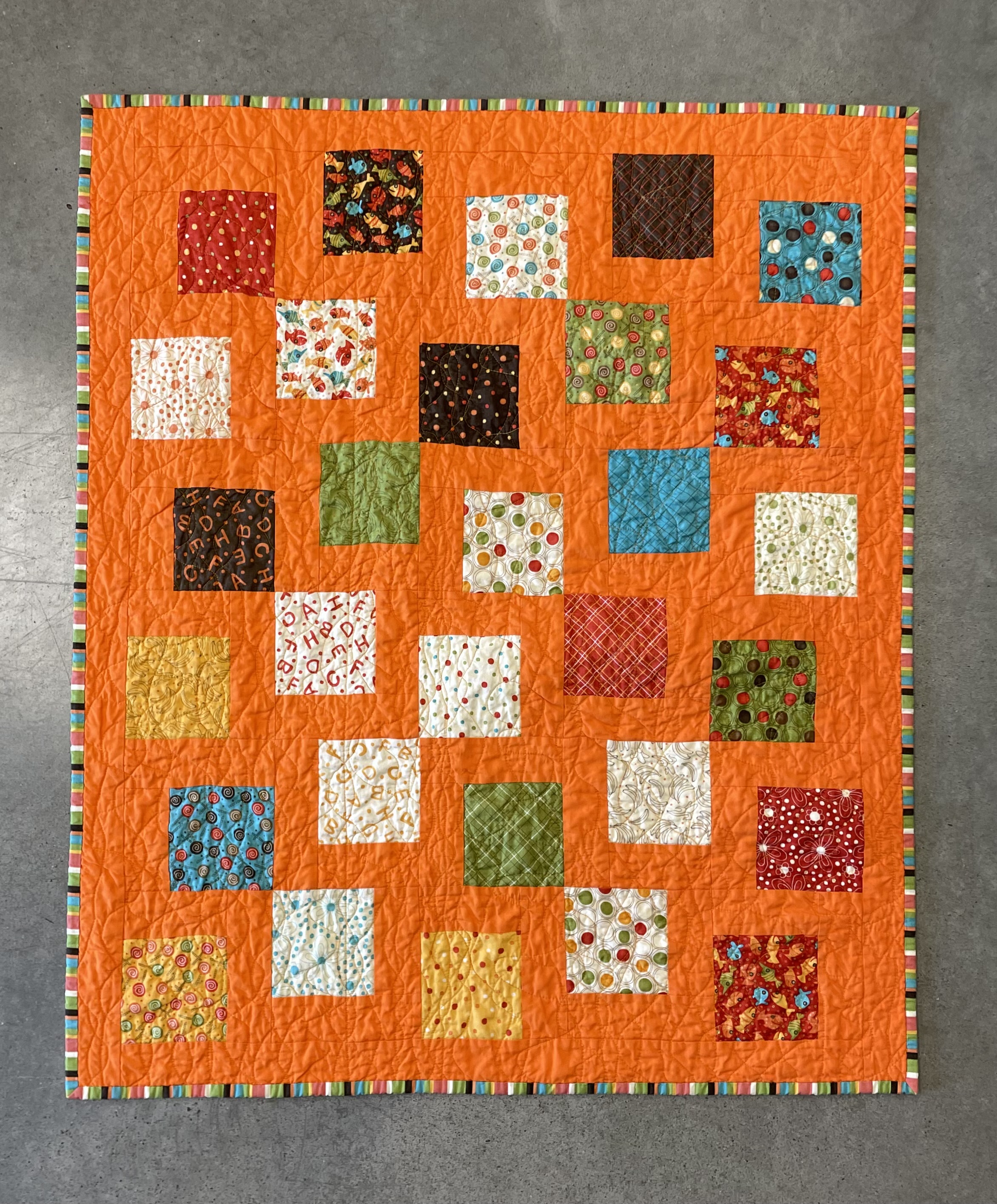 Floating Squares Baby Quilt - Front