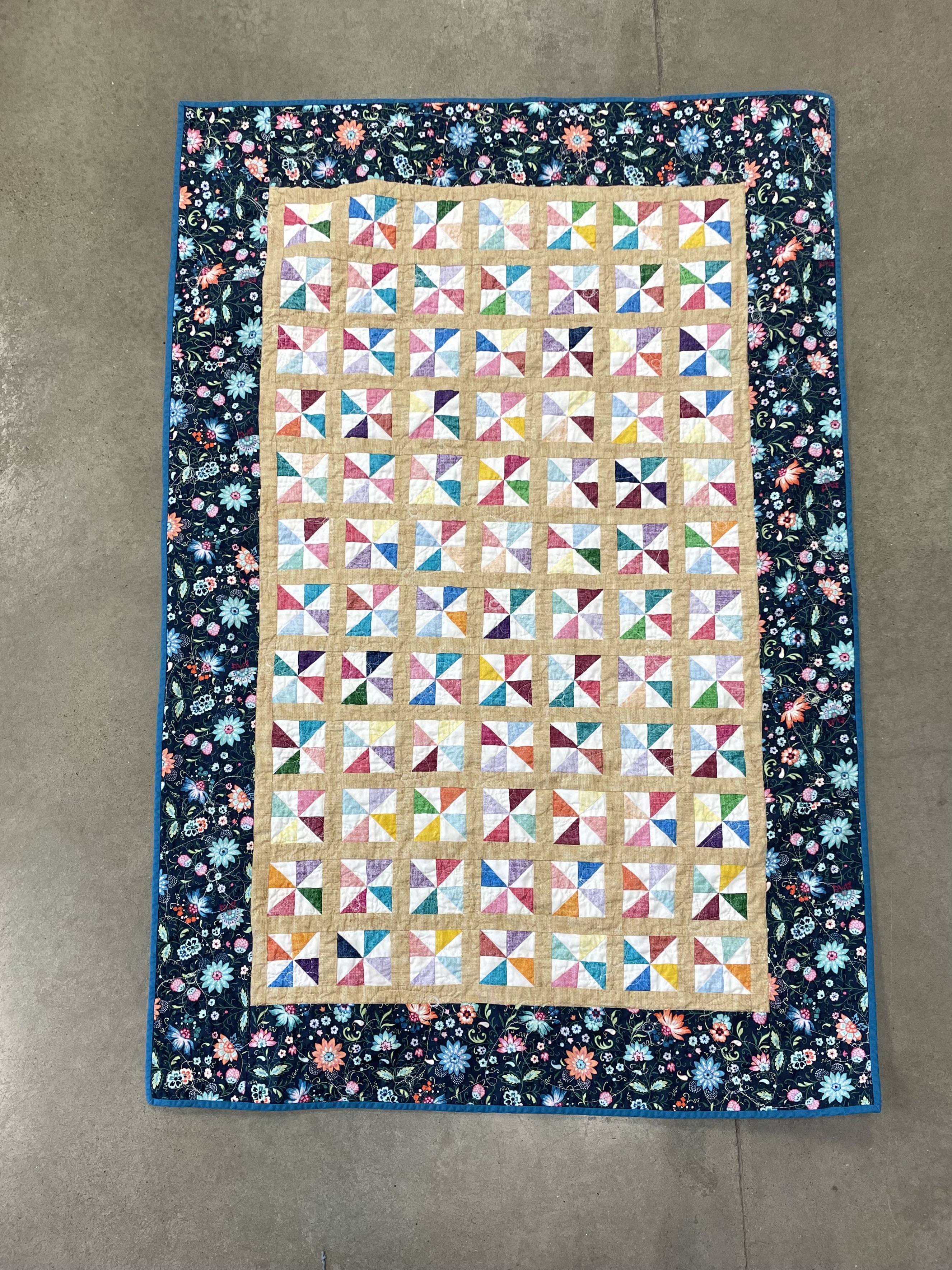 Flower Pinwheel Quilt - Front